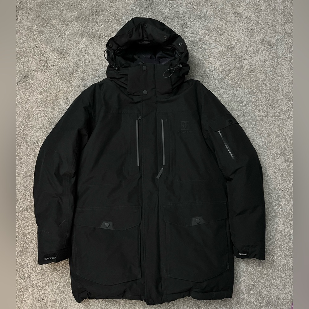 Black yak Goretex heavy down jacket